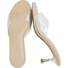CUSHIONAIRE Giselle Clear Kitten Heels for Women, Comfortable and Stylish Low Heeled Mules Dressy Slip-On Design(Clear)