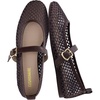 CUSHIONAIRE Gracie Mesh Mary Jane Flats for Women, Breathable Ballet Flats with Adjustable Buckle Strap and Memory Foam Cushioning(Coffee)