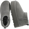 CUSHIONAIRE Hippy Women’s Platform Ankle Boots – Genuine Suede, Faux Fur Lining, Cozy Winter Slip-On Design, Comfortable Footwear with Wide Widths Available(Grey)