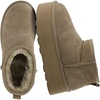 CUSHIONAIRE Hippy Women’s Platform Ankle Boots – Genuine Suede, Faux Fur Lining, Cozy Winter Slip-On Design, Comfortable Footwear with Wide Widths Available(Moss)