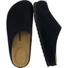 CUSHIONAIRE Lute Genuine Suede Leather Clogs for Women Indoor and Outdoor – Comfortable Slip On Womens Clogs with Cushioned Footbed(Black)