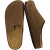 CUSHIONAIRE Lute Genuine Suede Leather Clogs for Women Indoor and Outdoor – Comfortable Slip On Womens Clogs with Cushioned Footbed(Brown)