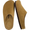 CUSHIONAIRE Lute Genuine Suede Leather Clogs for Women Indoor and Outdoor – Comfortable Slip On Womens Clogs with Cushioned Footbed(Chestnut)