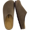 CUSHIONAIRE Lute Genuine Suede Leather Clogs for Women Indoor and Outdoor – Comfortable Slip On Womens Clogs with Cushioned Footbed(Dark Taupe)