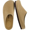 CUSHIONAIRE Lute Genuine Suede Leather Clogs for Women Indoor and Outdoor – Comfortable Slip On Womens Clogs with Cushioned Footbed(Sand)