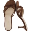 CUSHIONAIRE Malta Strappy Kitten Heels for Women, Dressy Open Toe Low Heel Sandals with Memory Foam Comfort(Chocolate)