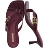 CUSHIONAIRE Marlin Low Kitten Heels for Women, Thong Style Dressy Heeled Womens Sandals with Adjustable Buckle Closure(Burgundy)