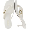 CUSHIONAIRE Marlin Low Kitten Heels for Women, Thong Style Dressy Heeled Womens Sandals with Adjustable Buckle Closure(Ivory)