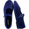 CUSHIONAIRE Missy Mary Jane Ballet Flats for Women, Breathable Lightweight Womens Flats with Adjustable Buckle and Cushioned Memory Foam(Navy/Blue)