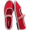 CUSHIONAIRE Missy Mary Jane Ballet Flats for Women, Breathable Lightweight Womens Flats with Adjustable Buckle and Cushioned Memory Foam(Red/Pink)