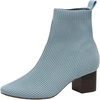 CUSHIONAIRE Neely Sock Booties for Women, Stretch Knit Block Heel Womens Boots with Memory Foam for All-Day Comfort and Style(Blue Haze)