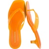 CUSHIONAIRE Riot Jelly Thong Kitten Heels for Women(Orange)