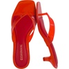 CUSHIONAIRE Riot Jelly Thong Kitten Heels for Women(Red)