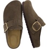 CUSHIONAIRE Rusty Genuine Leather Clogs for Women, Comfortable Slip On Womens Shoes with Adjustable Buckle and Soft Memory Foam(Dasr Taupe)