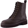 CUSHIONAIRE Ryker Vegan Leather Combat Boots for Women with Side Zipper(Brown)