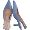 CUSHIONAIRE Saby Slingback Kitten Heels for Women, Pointed Toe Pumps with Adjustable Ankle Strap for Casual Dressy Wear(Blue Microsuede)