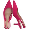 CUSHIONAIRE Saby Slingback Kitten Heels for Women, Pointed Toe Pumps with Adjustable Ankle Strap for Casual Dressy Wear(Fuchsia Microsuede)