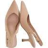 CUSHIONAIRE Saby Slingback Kitten Heels for Women, Pointed Toe Pumps with Adjustable Ankle Strap for Casual Dressy Wear(Nude Smooth)
