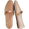 CUSHIONAIRE Sugar Jelly Flats for Women, Embellished Vamp Strap Jelly Shoes(Mocha)