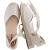 CUSHIONAIRE Talisa Espadrilles for Women, Closed Toe Wedge Sandal with Elastic Ankle Strap and Jute Wrapped Sole(Beige)