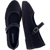 CUSHIONAIRE Tapas Canvas Mary Jane Flat Espadrilles for Women, Cushioned Comfort Closed Toe with Adjustable Strap(Black)