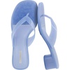 CUSHIONAIRE Toots Thong Strap Jelly Sandals for Women with Low Block Heel(Blue)