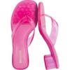 CUSHIONAIRE Toots Thong Strap Jelly Sandals for Women with Low Block Heel(Pink)