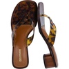 CUSHIONAIRE Toots Thong Strap Jelly Sandals for Women with Low Block Heel(Tortoise)