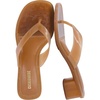CUSHIONAIRE Toots Thong Strap Jelly Sandals for Women with Low Block Heel(Whiskey)