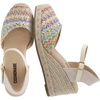CUSHIONAIRE Tuti Platform Espadrilles for Women, Multicolor Woven Closed Toe Wedge Sandals with Adjustable Ankle Strap and Cushioned Footbed(Natural Raffia)