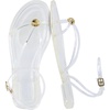 CUSHIONAIRE Vita Jelly Sandals for Women, Casual Lightweight Womens Strappy Sandals with Adjustable Buckle Strap and Gold Hardware Accent(Clear)
