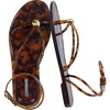 CUSHIONAIRE Vita Jelly Sandals for Women, Casual Lightweight Womens Strappy Sandals with Adjustable Buckle Strap and Gold Hardware Accent(Tortoise)