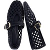 CUSHIONAIRE Wit Hand Woven Womens Flats, Comfortable Mary Jane Ballet Flat with Adjustable Buckle Braided Strap and Cushioned Memory Foam(Black)