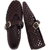 CUSHIONAIRE Wit Hand Woven Womens Flats, Comfortable Mary Jane Ballet Flat with Adjustable Buckle Braided Strap and Cushioned Memory Foam(Brown)