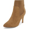CUSHIONAIRE Women’s Geneva Stretch dress bootie with Memory Foam Padding, Wide Widths Available(Camel)