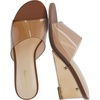 CUSHIONAIRE Women’s Gloss Lucite Wedge Heel Mule Sandals +Memory Foam, Wide Widths Available(Brown)