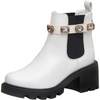 CUSHIONAIRE Women’s Julie chelsea boot with Jeweled strap +Memory Foam(White)