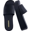 CUSHIONAIRE Women’s Kudos Platform Slide Sandals | Casual Sandals(Black)