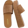 CUSHIONAIRE Women’s Kudos Platform Slide Sandals | Casual Sandals(Caramel)