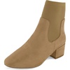 CUSHIONAIRE Women’s Romi block heel stretch boot with Memory Foam Padding, Wide Widths Available(Taupe)