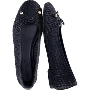 CUSHIONAIRE Audrey Woven Ballet Flats for Women(Black)