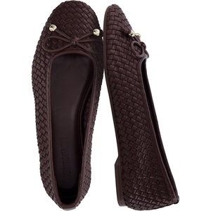 CUSHIONAIRE Audrey Woven Ballet Flats for Women(Brown)
