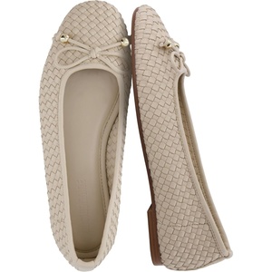 CUSHIONAIRE Audrey Woven Ballet Flats for Women(Wheat)