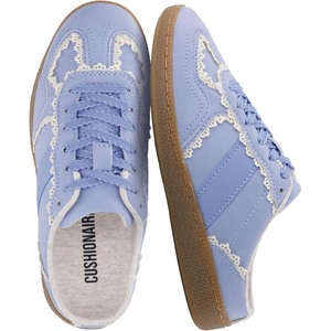 CUSHIONAIRE Bria Kids Backless Lace up Fashion Sneakers Shoes for Girls(Blue)