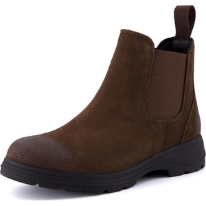 CUSHIONAIRE Britain Genuine Suede Chelsea Ankle Boots for Women(Brown)