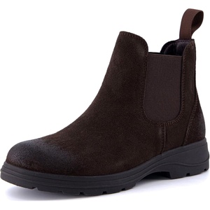 CUSHIONAIRE Britain Genuine Suede Chelsea Ankle Boots for Women(Chocolate)