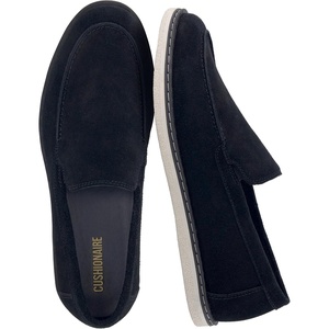 CUSHIONAIRE Caden Genuine Suede Penny Loafers for Men(Black)