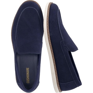CUSHIONAIRE Caden Genuine Suede Penny Loafers for Men(Blue)