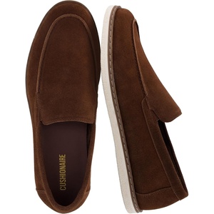 CUSHIONAIRE Caden Genuine Suede Penny Loafers for Men(Brown)