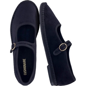 CUSHIONAIRE Missy Mary Jane Ballet Flats for Women, Breathable Lightweight Womens Flats with Adjustable Buckle and Cushioned Memory Foam(Black)